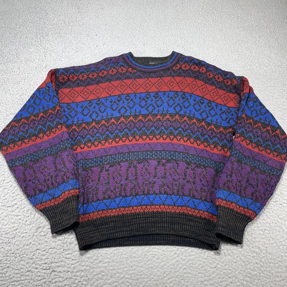 Vintage Botany 500 Sweater Mens Large‎ Multicolor Fair Isle Knit Pullover 80s